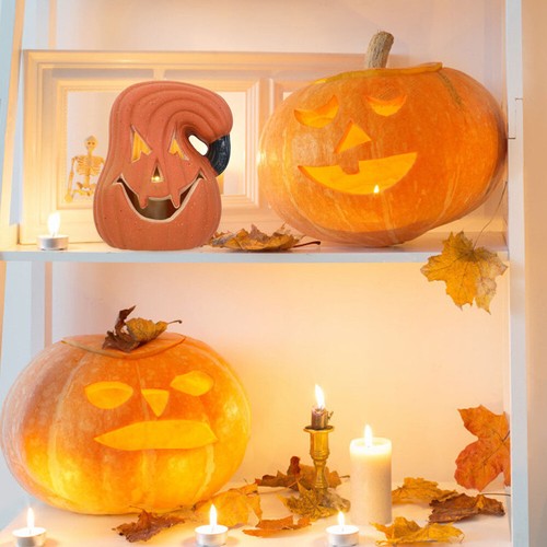 Kürbislaterne Totenkopflaterne Beleuchteter Halloween Dekorative Accessoires - Bild 7 von 12