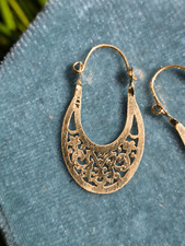 14K Yellow Gold dangle earrings, Estate Jewelry