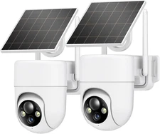 2K Solar Security Cameras Wireless Outdoor, 2PCS Outdoor Camera Wireless with 36