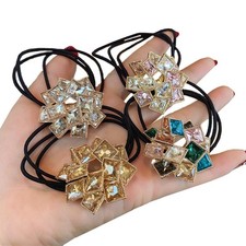 4Pcs Elegant Women Girls Hair Scrunchies Headband Crystal Rhinestone Hair Ban...