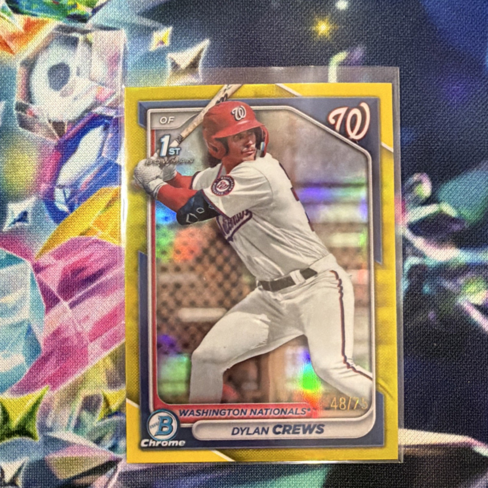 2024 Bowman - Chrome Prospects Dylan Crews #BCP-23 Yellow Refractor /75 (RC)