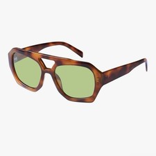 Mosanana Sunglasses Trendy Hexagonal Aviator for Women Retro Style Green