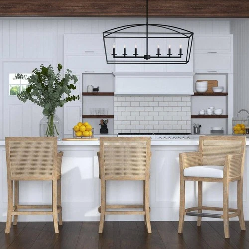 Bronze Linear Pendant Chandelier 42" Farmhouse 6-Light Fixture Kitchen Island - Picture 3 of 6