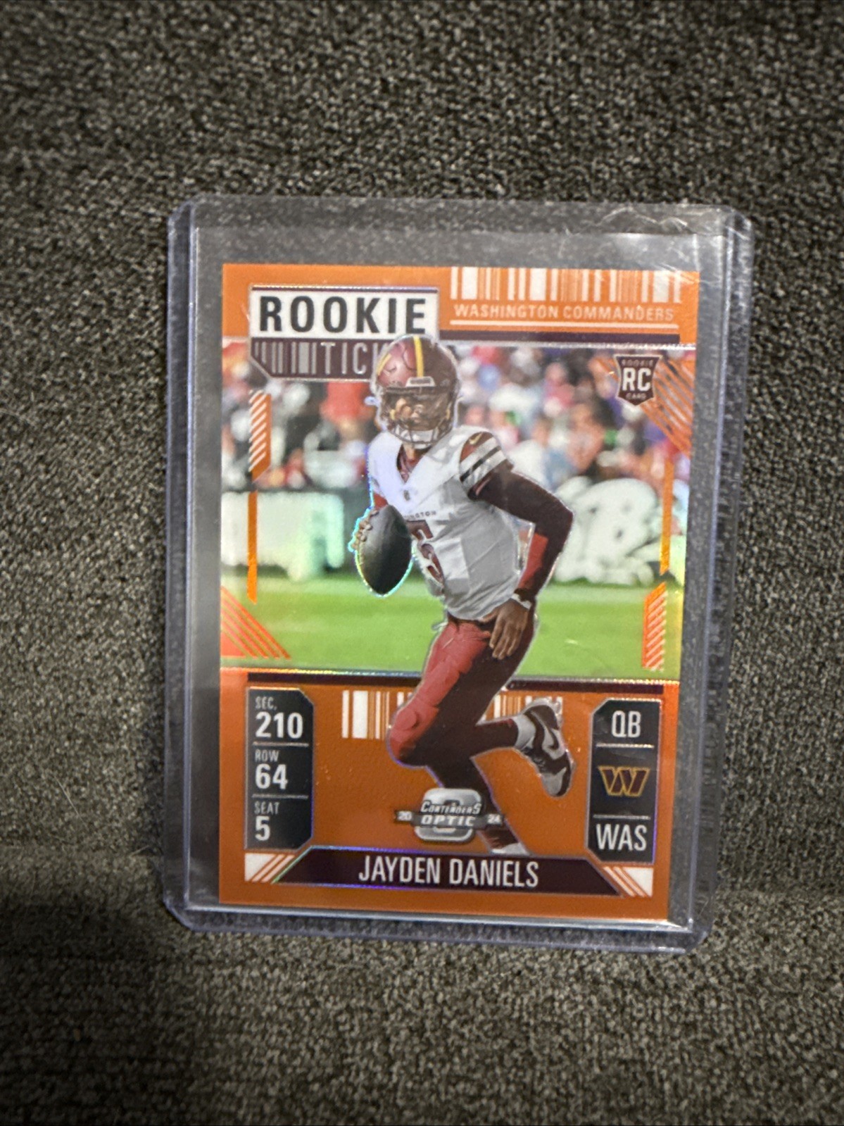 2024 Panini Contenders Optic - Rookie Ticket Jayden Daniels #75 Orange Prizm /75