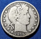 A 1915-D BARBER HALF DOLLAR ~ NICE PARTIAL VISIBLE LIBERTY