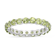 2.60 Round Peridot 925 Sterling Silver Ring, Size - 8