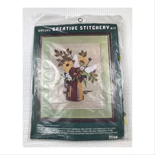 Vintage 1975 Vogart Crafts Crewel Stitchery Kit Autumn Bouquet Sunflowers Sealed