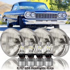 4pcs 5.75 5 34 Led Headlights Hi-lo Sealed Beam For Chevy Impala El Camino H4
