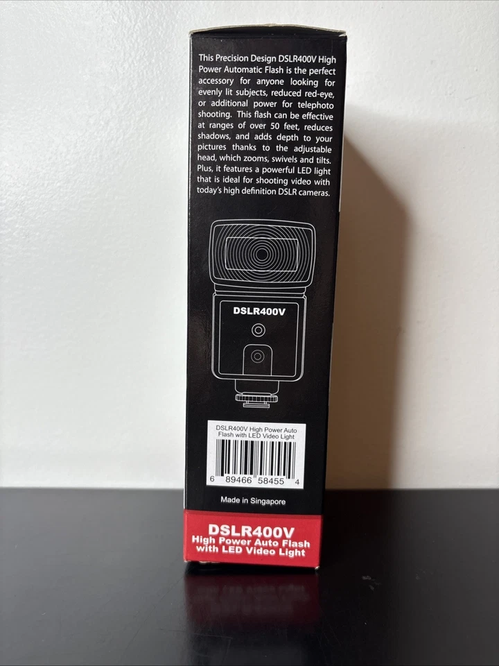 Precision Design High Power Auto Flash with LED Video Light-DSLR400V New in Box - Image 3 of 3
