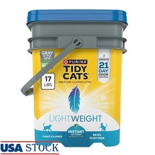 Lightweight Clumping Cat Litter 21 Day Odor Control Low Dust Natural Clay 17 lbs