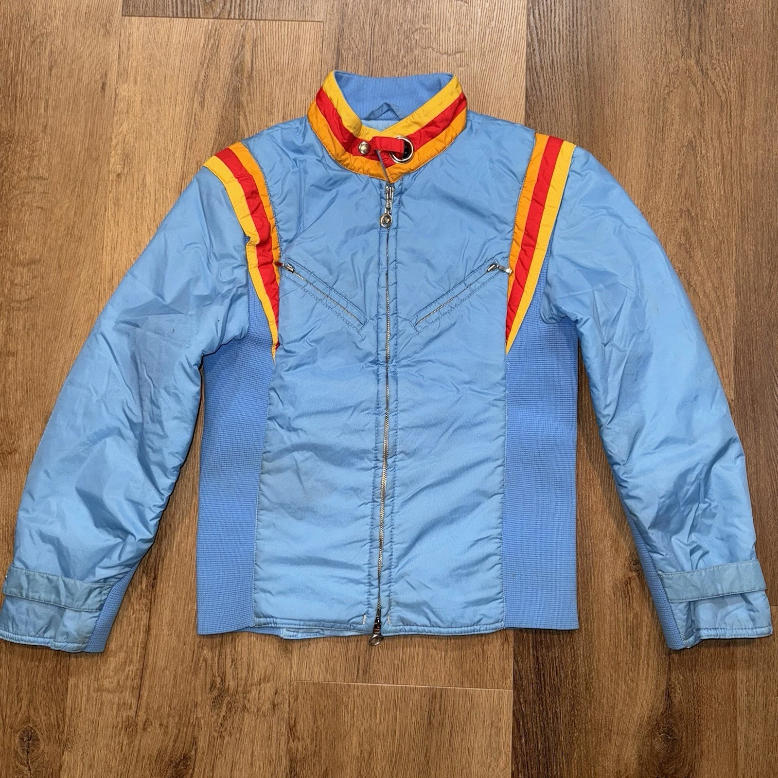 Vintage Obermeyer Ski Jacket Snow Coat Striped 60s 70s 80s Mod Womens Small