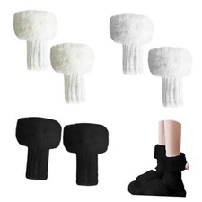 Tahonuss Women Faux Fur Leg Warmers Plush One Size Black, White, Beige 3 Pairs 