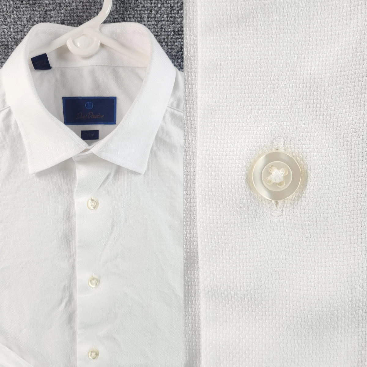 David Donahue Solid Dress Shirts for Men White for sale | eBay
