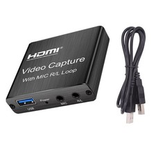 New HDMI Capture Card 4K Screen Record Game Streamer Device MIC R/L Loop