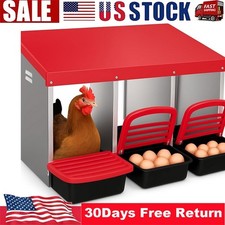 3 Compartments Metal Chicken Egg Laying Box Chicken Nesting Boxes for Chicken
