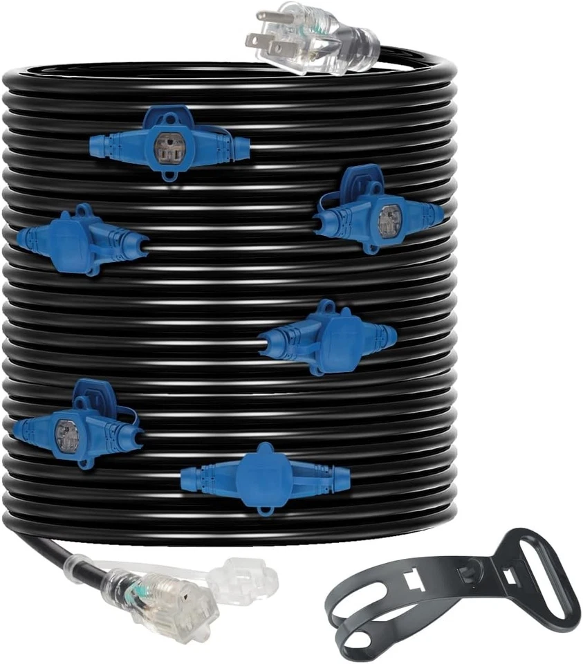 Extension Cord 30ft 7 Outlet Heavy Duty Power Strip Multiple Outlets - Image 3 of 4