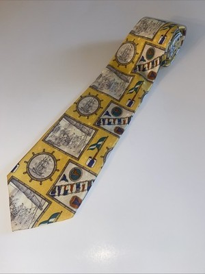 MAUS & HOFFMAN Men s 100% Silk Necktie ITALY Designer Nautical Theme