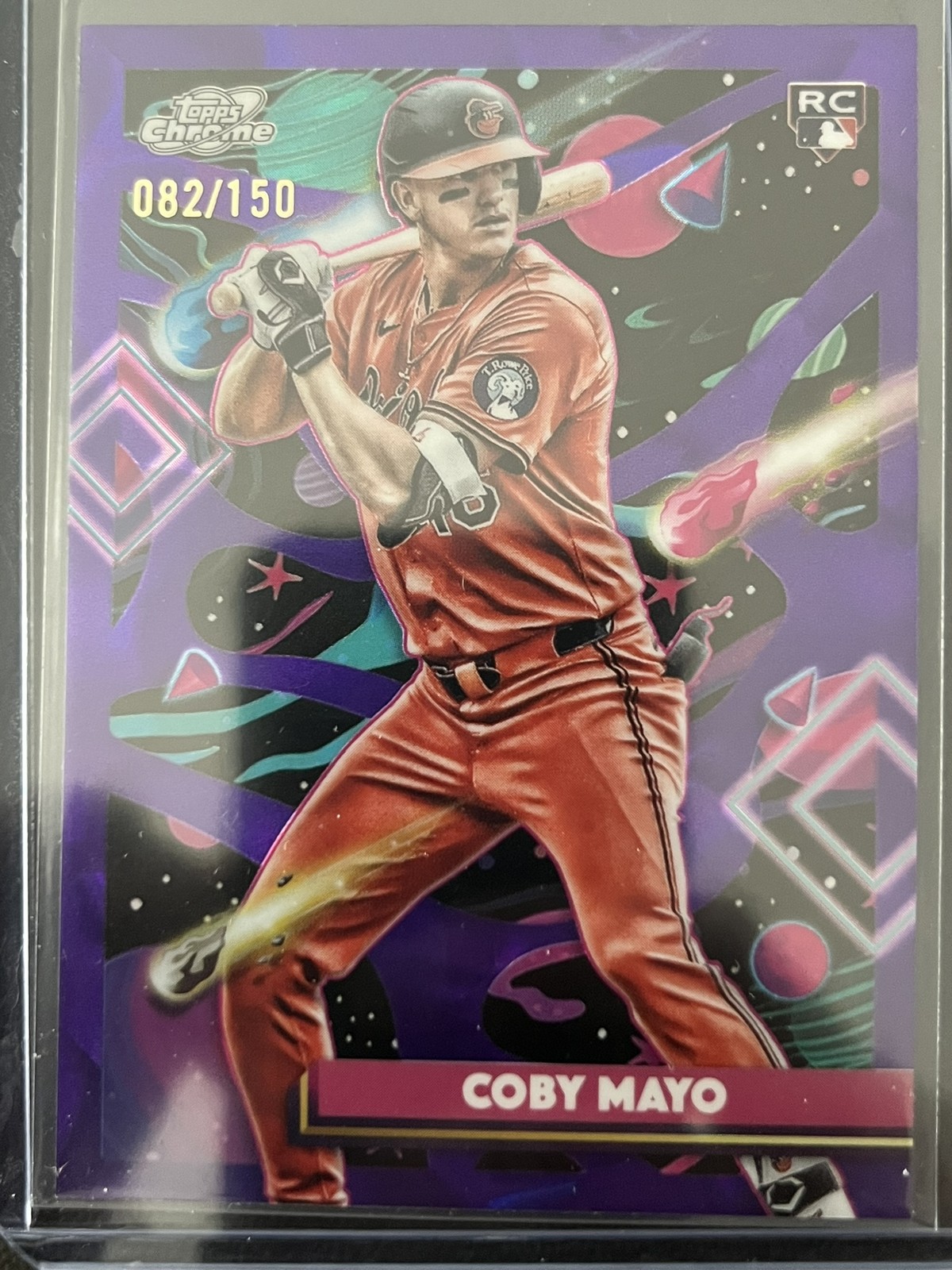2025 Topps Cosmic Chrome #154 Coby Mayo Purple Nebula (RC) /150