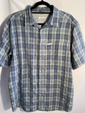 Columbia Shirt Mens Large Short Sleeve Plaid Button Up Fishing Omni-Shade