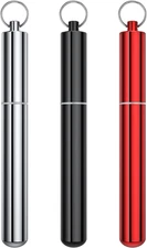 3 Pack Airtight Aluminum Metal Storage Tube Container for Pocket Purse Travel