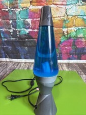 Vintage Lava Lamp 14.5 Inch Motion and Glitter Model 2344 F2344 Silver Blue