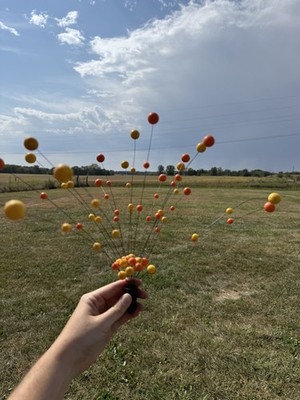 VTG Laurids Lonborg 1960 Atomic Ball Kinetic Mobile Sculpture MCM orange &yellow