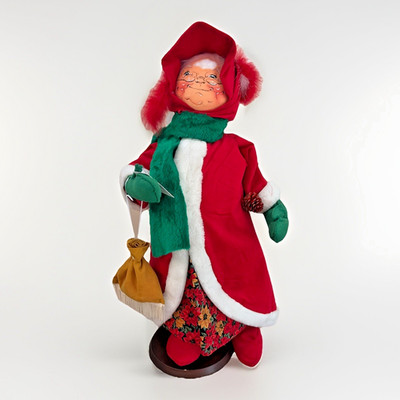 VTG 1998 Annalee Time to Fly Mrs. Santa Claus 30'' Christmas Dolls Purse Ticket