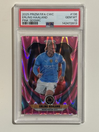 2025 Prizm Fifa CWC Erling Haaland Pink Seismic  /299 PSA 10 - Pop 5 -