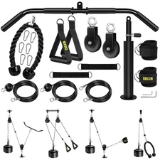 Weight Cable Pulley System Gym, Upgraded Fitness LAT and Lift Pulley System A...