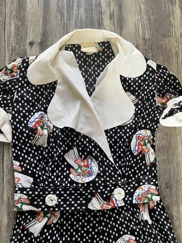 1970s vintage girls two piece bell bottom set showgirl size 7 - Image 3 of 4