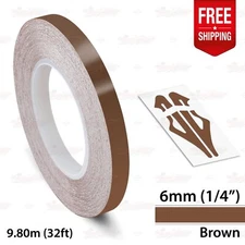BROWN 1/4" 6mm Roll PIN STRIPE Car Striping Trim Line TAPE Decal Vinyl Sticker