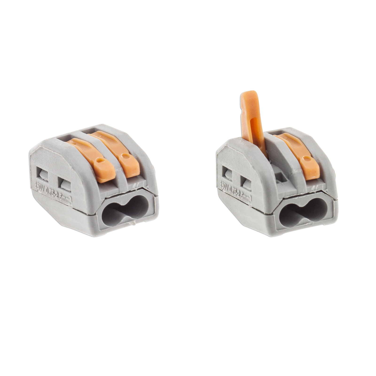 Terminal Block 2 Pole Wire 50x Lever Lock Reusable Electrical Connector