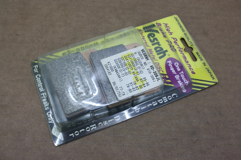 80-84 PASTILLAS FRENO TRASERO SUZUKI GS1100 ALTO RENDIMIENTO METAL SINTERIZADO VESRAH JAPÓN Foto 2 de 4