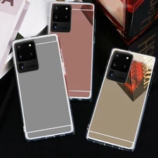 Colored Mirror Clear Bumper Case Samsung Galaxy S24 S23 S22 S21 S20 S10 S9 S8