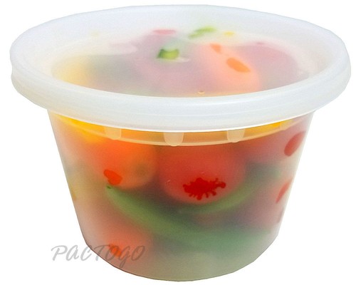 16 oz. Round Plastic Deli Food Soup Freezer Container 12 Pack - 100% BPA Free! - Picture 2 of 7
