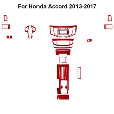 31Pcs Red Carbon Fiber Full Interior Kit Cover Trim For 2013-2017 Honda Accord