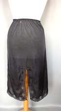Sch&ouml;ner Vintage 80er Satin Petticoat Spitze schwarz Gr&ouml;&szlig;e M FR38 US6 UK10 EU36