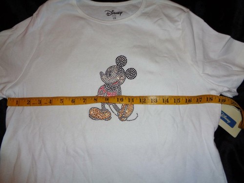 NWT DISNEY MICKEY MOUSE BLING METAL STUDS T SHIRT SIZE 1X~SEE SIZE INFO IN PICS - Bild 6 von 8