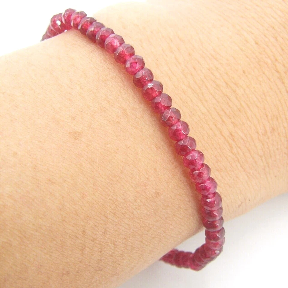 BAILYSBEADS Armband Rubine Smaragde Saphire Apatite usw. Stretch gummizug 3x4mm - Bild 2 von 2