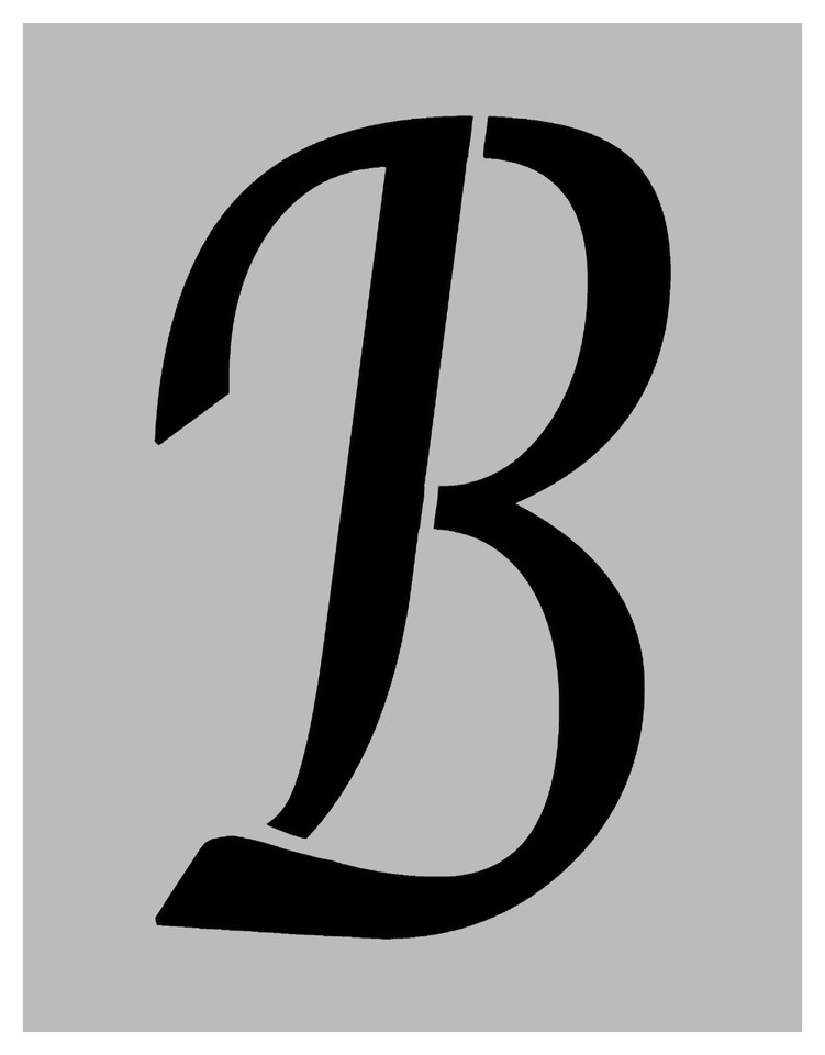 Calligraphy Monogram Initial 9" Tall Alphabet Letter B Stencil on 11 x  8.5 Sheet | eBay