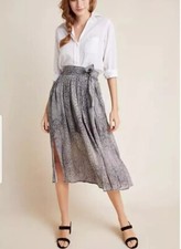 Anthropologie Maeve Annette Midi Skirt Snakeskin Print Size US 2 Elastic Waist