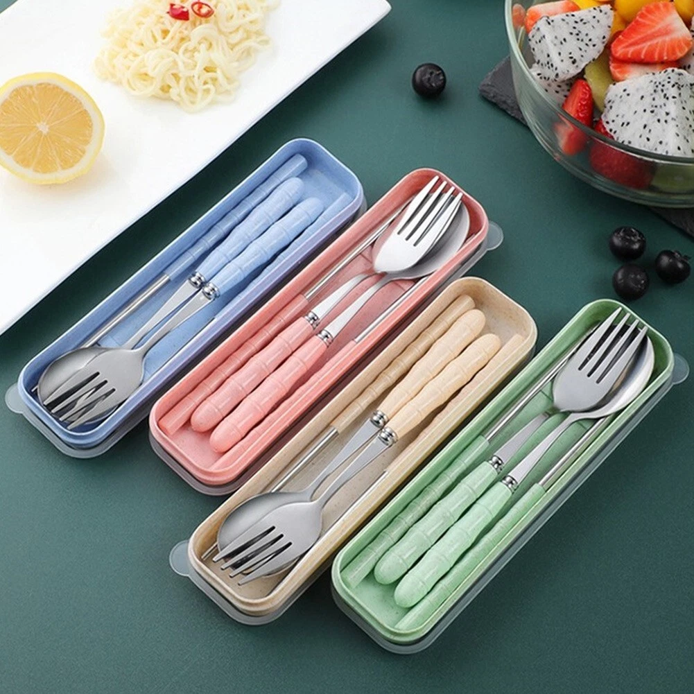 Stainless Steel Travel Cutlery Utensils Set With Case, Reusable