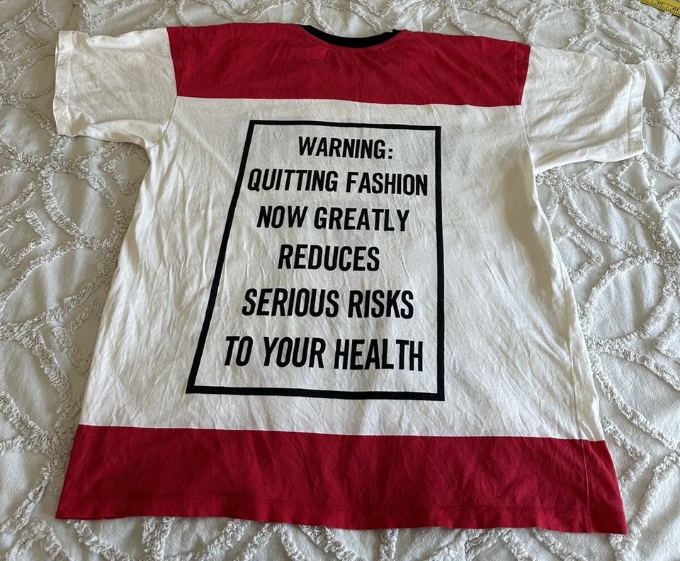 Moschino Milano Logo t-shirt Sz M Vintage Red White Blue Men Unisex Color block - Image 3 of 4