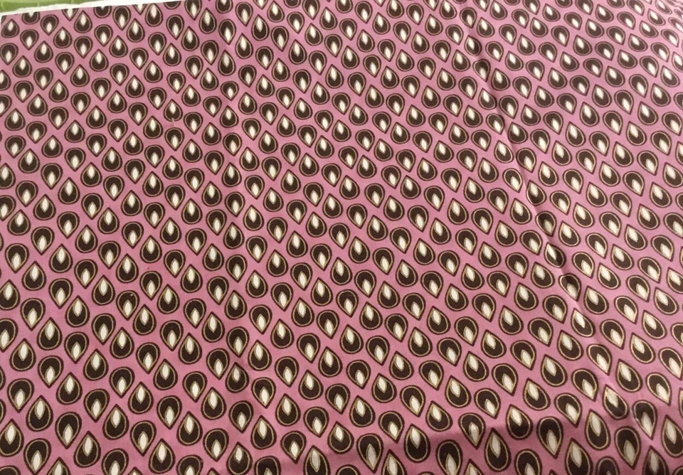 Telas Hoffman rosa marrón, blanco y dorado metálico Penny Lane G8541 ~ 1-1/4 yardas Foto 2 de 2