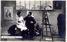 CPA Nu artistique 1900  L'atelier du peintre
