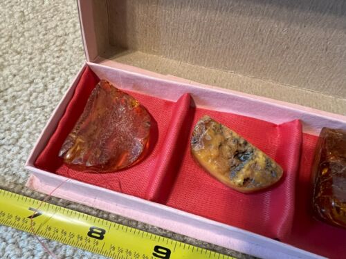 Vintage raw Russian amber stones collection, jewelry making precious stones. - Picture 3 of 7
