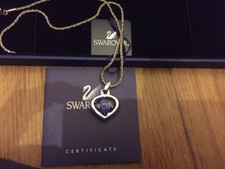 SWAROVSKI TANZANITE AND CRYSTAL HEART SHAPED PENDANT / NECKLACE (1791275)
