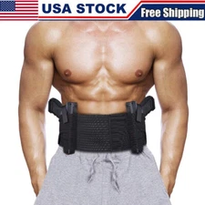 Tactical Elastic Mesh Belly Band Waist Hand Gun Pistol Holster Army Gun Belt