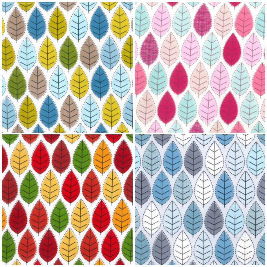 Four Seasons Leaf Fabric - 100% Cotton Poplin - Rose & Hubble - Seasonal Pastels