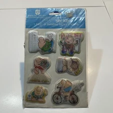 Vintage Holographic Hologram Sports Ziggy American Greetings Puffy Stickers